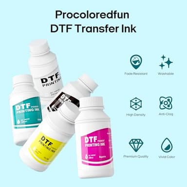 Procoloredfun DTF Ink White, Premium Transfer Printer Ink for Printhead ET-8550, L1800, L805, R2400, P400, P800, XP15000 Professional DTF Printers Direct to Film Heat Transfer Printing (W, 500ml) - Image 3