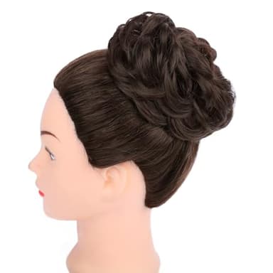 MORICA Messy Bun Hair Piece Curly Fake Hair Bun Scrunchies Extensions Synthetic Chignon Updo Hairpieces for Women Dark Brown - Image 3