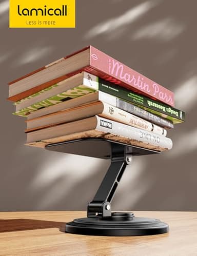 Lamicall Cell Phone Stand for Desk - [360° Rotation] Sturdy Adjustable Desktop Phone Holder, Foldable Mobile Stand, Office Desk Accessories for iPhone 17 16 15 14 Pro Max Air, Galaxy S25, Cellphones - Image 7