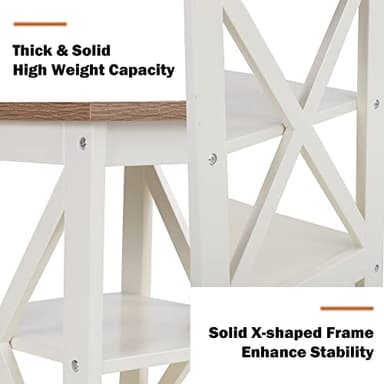 PHI VILLA End Table Living Room Set of 2, Farmhouse Bed Side Table Nightstands for Bedroom, Ivory White Small Side Table - Image 6