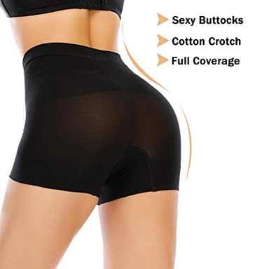 Womens Seamless Shaping Boyshorts Panties Tummy Control Underwear Slimming Shapewear Slip Shorts(#A2 Black(light Tummy Control),Small) - Image 5