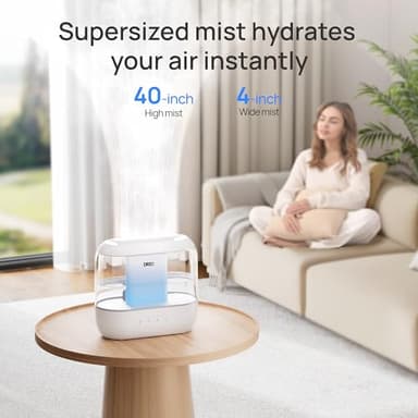 Dreo Humidifiers for Bedroom, 4L Top Fill for Large Room, 36H Runtime, 28 dB Quiet Supersized Cool Mist Air Humidifier for Baby Nursery, Plants, Indoor, Night Light, Easy to Clean & Fill - Image 3