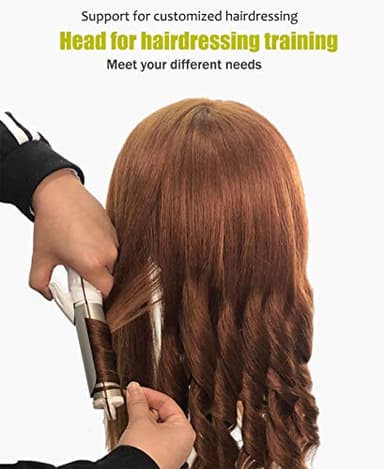 Mannequin Head with 100% Human Hair, SZCY LLC 18" Dark Brown Real Hair Cosmetology Mannequin Head Hair Styling Hairdressing Practice Training Doll Heads with Clamp Holder and Tools - Image 6