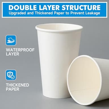 RACETOP Coffee Cups with Lids 16 oz 100 Pack, Disposable Paper Cups with Lids, To Go Hot Cups for Home/Office - Image 4