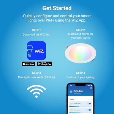 HLB6099WZRGBWMWR: HALO 6” Smart Wi-Fi Slim Canless LED Downlight Powered by WiZ Pro, Dimmable Full Color with Smart Home Integration - Image 8
