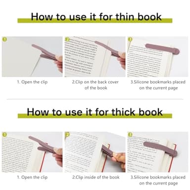 SMUK 3pcs Automatic Bookmark, Silicone Book Marks for Reading Women, Men, Kids, Book Lovers, Cute Unique Book Markers for Reading, Reading Accessories Gifts for Book Lovers - Image 4