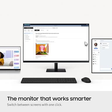 SAMSUNG 32-Inch M7 (M70D) Series 4K UHD Smart Monitor with Streaming TV, Speakers, HDR10, USB-C, Multiple Ports, Gaming Hub, SolarCell Remote, Vision Accessibility Tools, LS32DM702UNXGO, 2024, Black - Image 7
