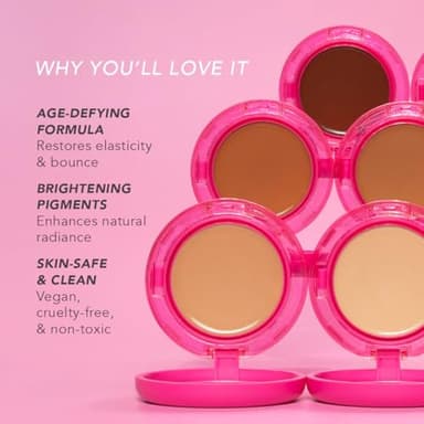 Doll 10 Peptide Bounce Balm Foundation™ – Hydrating, Age-Defying Foundation for Older Women, All Skin Types – Vegan, Clean, Natural, Medium Buildable Coverage, Blurs Fine Lines - [Light/Medium] - Image 5