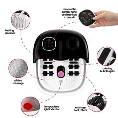 Medical king Foot Spa with Heat and Massage and Jets Includes A Remote Control A Pumice Stone Collapsible Massager with Bubbles and Vibration - Image 3