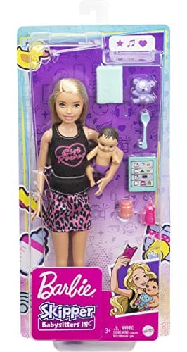 Barbie Skipper Babysitters Inc Set with Blonde Doll in 'Girl Power' Top, Baby Doll & 4 Accessories - Image 6