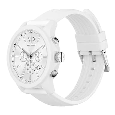 A｜X ARMANI EXCHANGE Men's Chronograph White Silicone Watch (Model: A|X1325) - Image 2