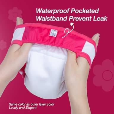 Pet Soft Washable Female Diapers (3 Pack) Female Dog Diapers, Comfort Reusable Doggy Diaper for Girl Dog in Period Heat (Classy, S) - Image 3