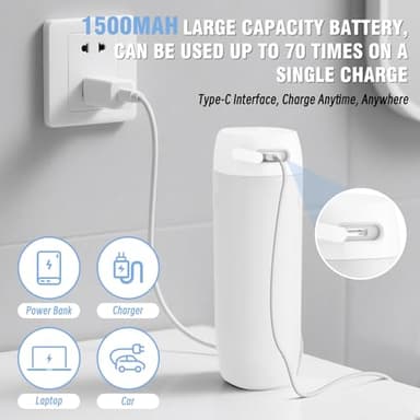 Portable Bidet, 150ml Tank, Peri Bottle for Women with 3 Pressure Modes, 1500mAh Rechargeable Battery for Travel and Postpartum Use, Small and Portable Powerful Travel Bidet - Image 5