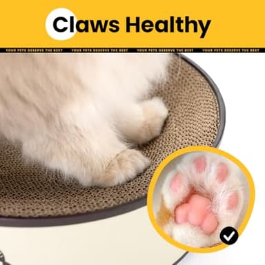 Conlun Oval Cat Scratcher Bed, 2-in-1 Cat Scratching Board, Natural Corrugated Cardboard Scratch Pad Lounge, Sealed Base Traps Debris,No Assembly Kitty Furniture,Stylish Colors Blends Any Home Decor - Image 4
