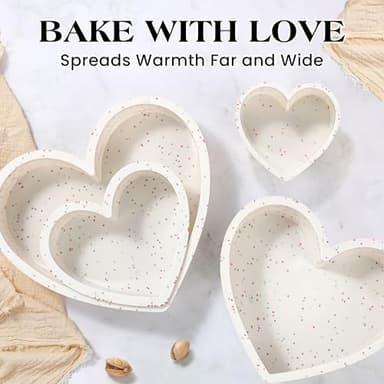 AOTASO Silicone Heart Shaped Cake Pans 10 Inch Large Heart Cake Pan Nonstick Silicone Heart Molds for Baking (2 Pcs Set, Cream) - Image 6