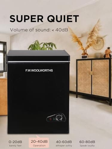 F.W.WOOLWORTHS 3.5 Cu.Ft Chest Freezer with Removable Basket, Deep Freezer Adjustable 7 Thermostat, Compact Freezer for Kitchen, House, Office, Garage, Basement, RVs-Black - Image 4