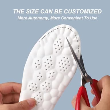 Footstr Breathable Soft Foam Shoe Insoles with Arch Support, 4D Cloud Elastic Comfort Memory Massage Insoles for Mens Women Kids (2Pair (Orange+Gray),Men 9-10.5/Women 10.5-12) - Image 4