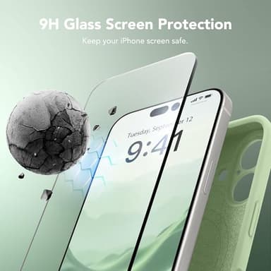 SuydanBox Magnetic for iPhone 17 Case, Compatible with MagSafe, [Full Camera Protection][Screen Protector] Silicone Shockproof Protective Phone Case for iPhone 17 6.3", Matcha - Image 4