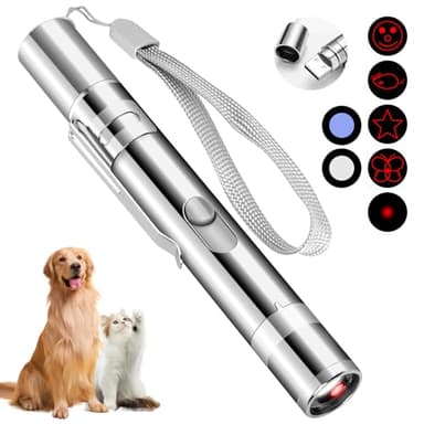 Waputne Cat Toy Pointer for Indoor Cats, USB Rechargeable Kitten Toys with 7 Adjustable Patterns, Interactive Chase Toys for Indoor Cats & Dogs, Training & Exercise Fun - Image 1