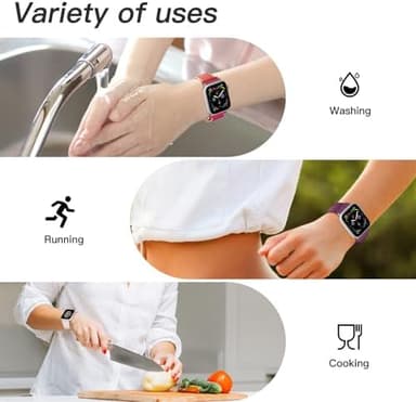 6 Pack Nylon Sport Loop Band Compatible with Apple Watch Band 38mm 40mm 41mm 42mm 44mm 45mm 46mm 49mm Women Men, Soft Adjustable Braided Replacement Straps for iWatch Series 11 10 9 8 7 6 5 4 3 2 1 SE Ultra - Image 7