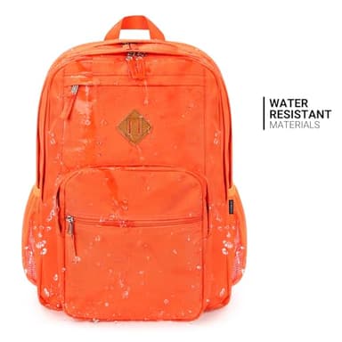 ZORFIN 26L Backpack for School, College, and Travel: Water Resistant Bookbag with 8 Compartments - Tangerine - Image 8