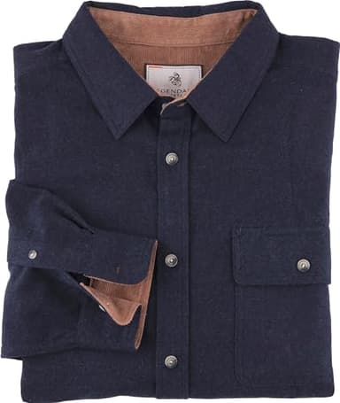 Legendary Whitetails Men's Standard Flannel Shirt Long Sleeve Button Down 100% Cotton, Navy Heather, X-Large - Image 5