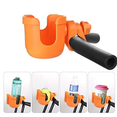 Suranew Adjustable Stroller Cup Holder with Phone Holder for Baby Stroller for Family Members (Orange) - Image 4