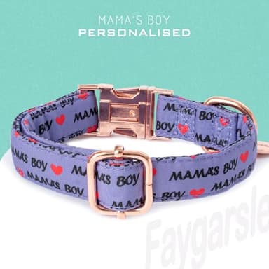 Faygarsle Purple Dog Collar for Small Medium Large Dogs Cute Puppy Collars for Male Dogs Letter Patterned Dog Collars for Summer Spring Wedding Puppy Necklace Boy Dog Collar M - Image 3