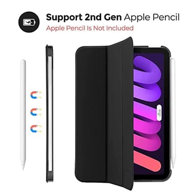 ProCase Smart Case for iPad mini 7 A17 Pro 2024/iPad Mini 6 2021 8.3 Inch iPad mini 7th/6th Gen Case, Hard Back Cover for iPad mini 8.3" 7th Gen A2995/A2996/A2993/6th Gen A2567 A2568 A2569 -Black - Image 5
