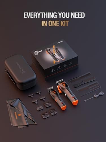 Professional Hair Clippers for Men, Premium Home Haircut Kit Cordless Hair Cutting Clippers and Trimmers Set, 9000RPM Magnetic Motor, DLC Blades, Perfect for Barber Fades & Family Use - Image 8