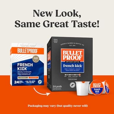 Bulletproof French Kick Dark Roast Single Serve Pods, 24 Count, 100% Arabica Coffee, Clean Coffee Tested for Toxins, Packaging May Vary - Image 2