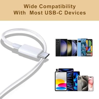 2 Pack of USB C Headphones for iPhone 17/17Pro/17Pro Max/16/16 Pro/16 Plus/16 Pro Max/15/15 Plus/15 Pro/15 Pro Max,USB Type C Earphones HiFi Stere, White Wired Earbuds with Microphone & Volume Control - Image 6