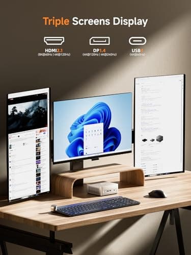MINISFORUM UM880 Plus Mini PC with AMD Ryzen 7 8845HS(8C/16T, up to 5.1GHz),Mini Computer Radeon 780M Graphics 1TB PCIe4.0 SSD 32GB DDR5,OCuLink,Triple Display with HDMI+DP+USB4, 5xUSB Port,2.5G LAN - Image 5