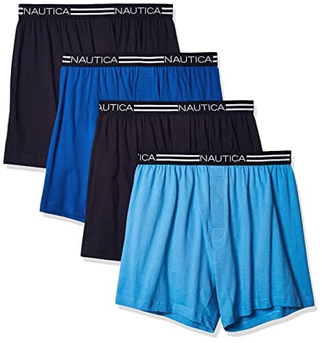 Nautica Men's 4 Pack Classic Cotton Loose Knit Boxer Multicolor - Image 1
