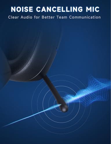 Gvyugke 2.4GHz Wireless Gaming Headsets for PS5, PS4, PC, Switch - Bluetooth 5.3 Gaming Headphones with Noise Canceling Mic, 7.1 Surround Sound, 70H Battery, Blue Lighting - Black - Image 7