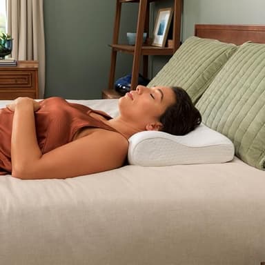 Tempur-Pedic TEMPUR-Ergo Neck Pillow, Medium Profile, White - Image 14