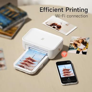 HPRT Photo Printer 4x6 with 108 Sheet Photo Paper& 2 Ribbon, Instant Picture Printer for iPhone, Smartphone, Thermal Dye Sublimation, WI-Fi Connnecting, Home Use, White - Image 3