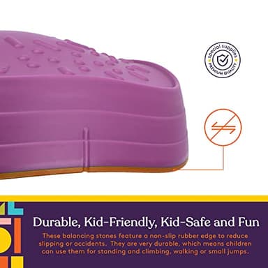 Special Supplies Stepping Stones for Kids, 5 Balance Indoor and Outdoor Blocks Promote Coordination, Balance, Strength, Child Safe Rubber, Non-Slip Edging, Stackable - Image 7