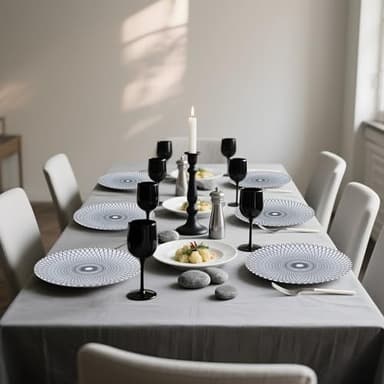 U-QE 20Pcs Black Plastic Plates - Starburst Vintage Plastic Plates Disposable Heavy Duty, Vintage Pattern Perfect for Weddings, Parties, Birthday - 10.25" Dinner Plate & 7.5" Dessert Plate - Image 8