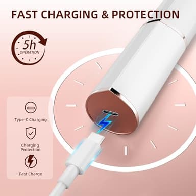 Facial Hair Removal for Women, Portable Lady Shaver, Rechargeable Painless Hair Remover for Face, Upper Lips, Chin, Peach Fuzz - Image 4