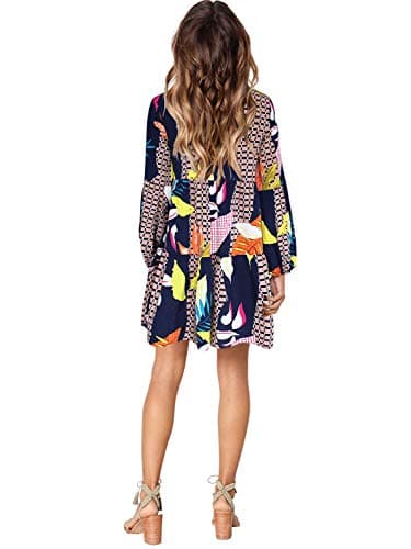 Amoretu Dresses for Women Soft Loose Tunic Fall Dress, Summer, Fall, 2025 (Printed Geometry, M) - Image 5