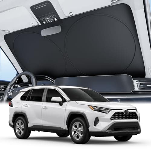 Wigoo 2025 Upgrade Car Windshield Sun Shade [100% Light Block, 4th-Gen Cooling Tech] Foldable Heat Insulation Interior Sun Visor with Storage Bag for Sedans/SUVs/Hatchbacks (M (64"x32") - Image 1