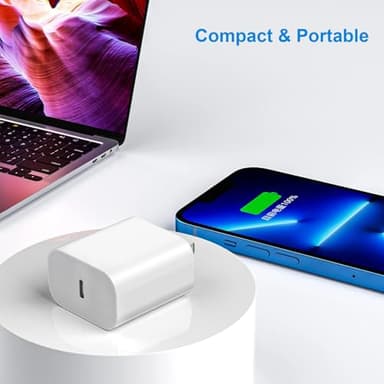 iPhone USB C Charger Block, 20W PD Type C Fast Charging Power Adapter Cube Brick Box, iPhone Wall Charger Plug for Apple iPhone 16 Pro Max/16 Plus/15/14 Pro/14 Plus/13 Pro/13/12 Mini/11,XR/X/for iPad - Image 6