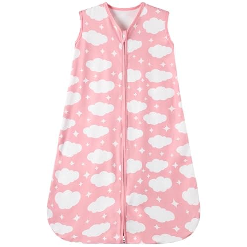 GUNTAIL Baby Sleep Sack 6-12 Months Baby Wearable Blanket 100% Rayon Cotton 2-Way Zipper Toddler Sleeping Sack，Comfy Soft Lightweight TOG 0.3（Cloud） - Image 1