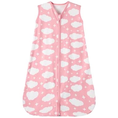 GUNTAIL Baby Sleep Sack 6-12 Months Baby Wearable Blanket 100% Rayon Cotton 2-Way Zipper Toddler Sleeping Sack，Comfy Soft Lightweight TOG 0.3（Cloud） - Image 1