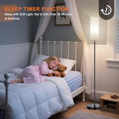 FRIDEKO HOME 2 Pack Floor Lamps for Living Room, Dimmable Colors Temperature & Brightness, Modern Floor Lamp with Remote, Tall Standing Lamps for Living Room Bedroom Office, Beige Shade 9W Smart Bulb - Image 6