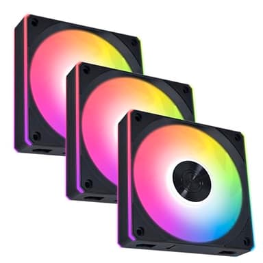 Lian Li UNI Fan CL120 ARGB 120mm PWM Fans - Triple Pack - 2.4 GHz Wireless Signal RGB & PC Case Fans Control - Daisy-Chain - Dual Light Zones - FDB - Controller Included & Required - Black (12CL1W3B) - Image 8
