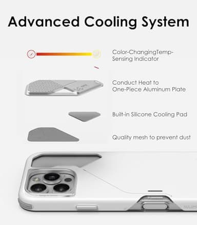 Aulumu A16 Shockproof Case for iPhone 16 Pro Max | Updated Camera Control | Real Cooling | Aluminum Alloy Camera Frame | Multi-Layer Composite Protection - Black - Image 4