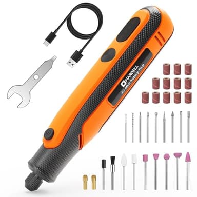 HARDELL Mini Cordless Rotary Tool kit 4V, 3 Variable Speeds Rotary Tool with 32pcs Accessories,Type-C Charging Power, for Engraving, Sanding, Grinding, Polishing, Etching, Diy Crafting - Image 1