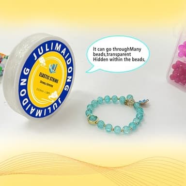 0.8mm Elastic Bracelet String Cord, Crystal Stretch Bead Cord for Bracelets Jewelry Making, Clear Stretchy Elastic String for Beading, Transparent Thread (0.8MM/200ft - Image 6